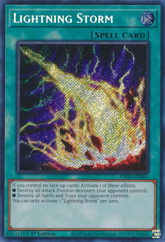 Lightning Storm [RA01-EN061] Secret Rare | North Game Den