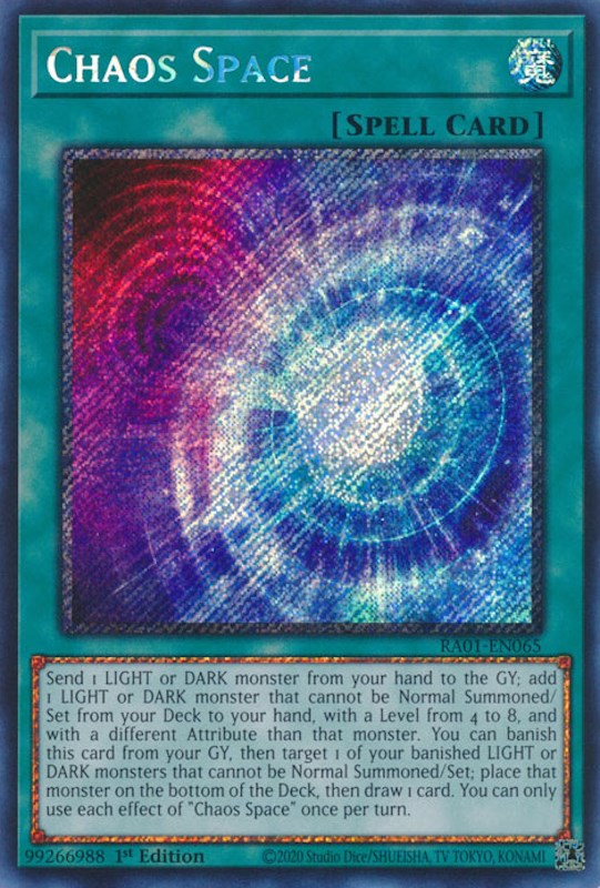 Chaos Space [RA01-EN065] Platinum Secret Rare | North Game Den