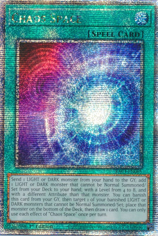 Chaos Space [RA01-EN065] Quarter Century Secret Rare | North Game Den
