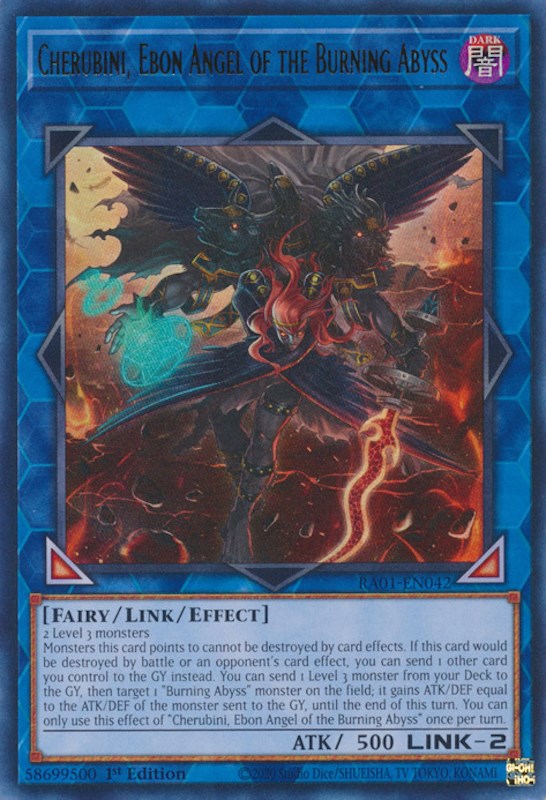 Cherubini, Ebon Angel of the Burning Abyss [RA01-EN042] Ultra Rare | North Game Den