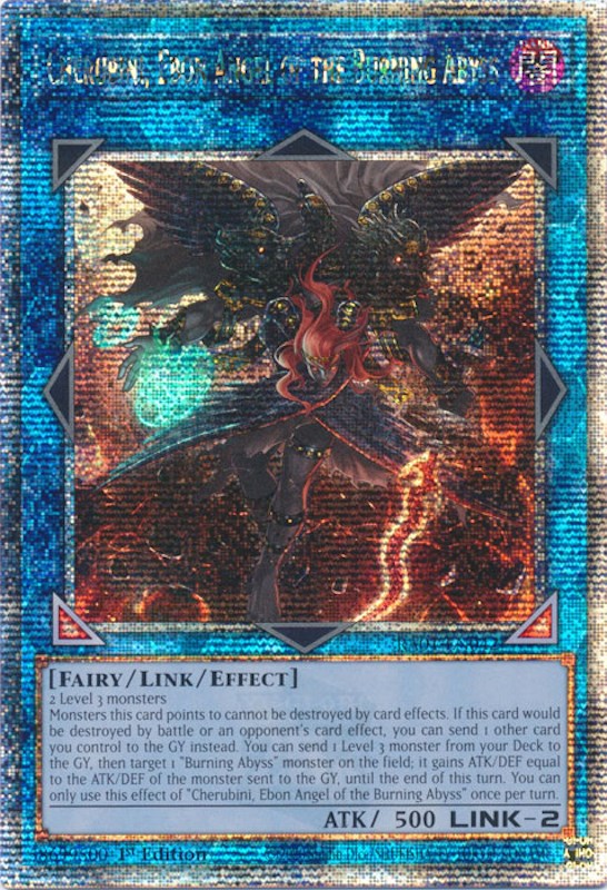 Cherubini, Ebon Angel of the Burning Abyss [RA01-EN042] Quarter Century Secret Rare | North Game Den