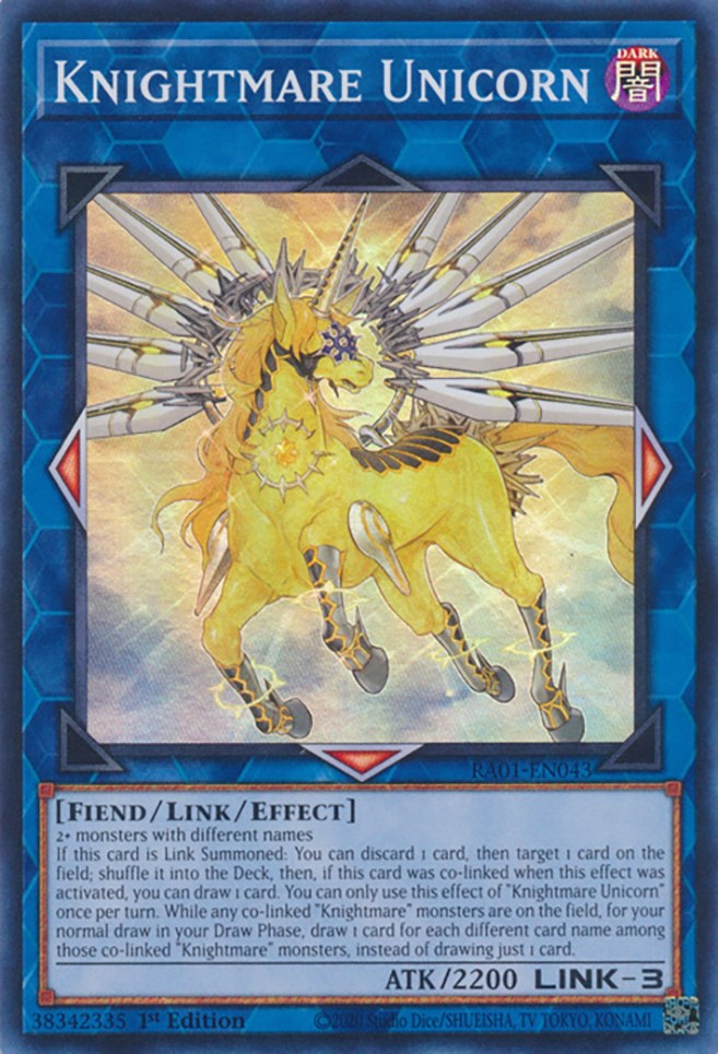 Knightmare Unicorn [RA01-EN043] Super Rare | North Game Den