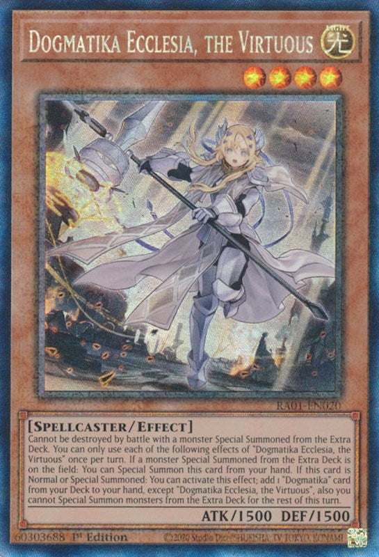 Dogmatika Ecclesia, the Virtuous [RA01-EN020] Prismatic Collector's Rare | North Game Den