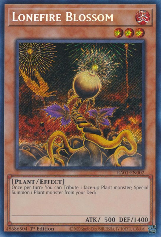 Lonefire Blossom [RA01-EN002] Secret Rare | North Game Den