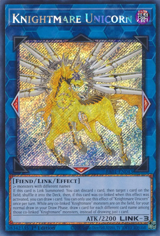 Knightmare Unicorn [RA01-EN043] Platinum Secret Rare | North Game Den