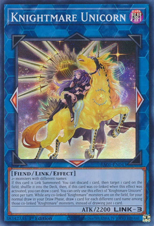 Knightmare Unicorn (Alternate Art) [RA01-EN043] Super Rare | North Game Den