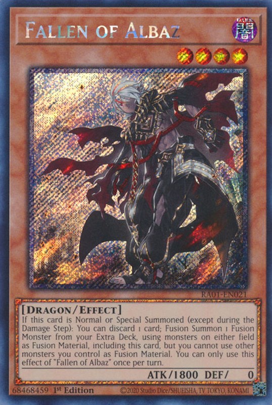 Fallen of Albaz [RA01-EN021] Platinum Secret Rare | North Game Den