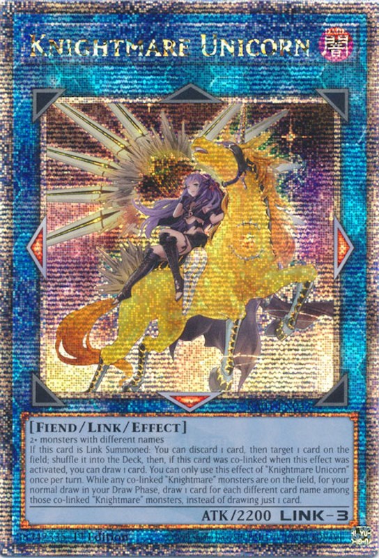 Knightmare Unicorn (Alternate Art) [RA01-EN043] Quarter Century Secret Rare | North Game Den