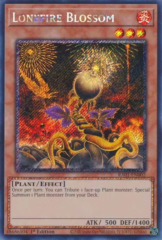 Lonefire Blossom [RA01-EN002] Prismatic Secret Rare | North Game Den