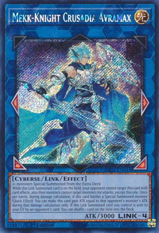 Mekk-Knight Crusadia Avramax [RA01-EN044] Platinum Secret Rare | North Game Den