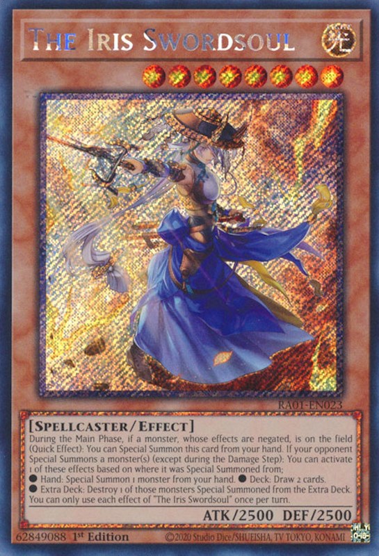 The Iris Swordsoul [RA01-EN023] Platinum Secret Rare | North Game Den