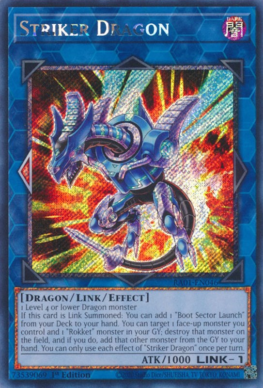 Striker Dragon [RA01-EN046] Platinum Secret Rare | North Game Den