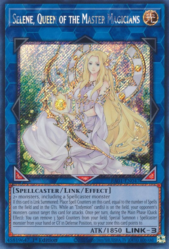 Selene, Queen of the Master Magicians [RA01-EN047] Platinum Secret Rare | North Game Den