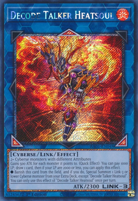 Decode Talker Heatsoul [RA01-EN048] Platinum Secret Rare | North Game Den