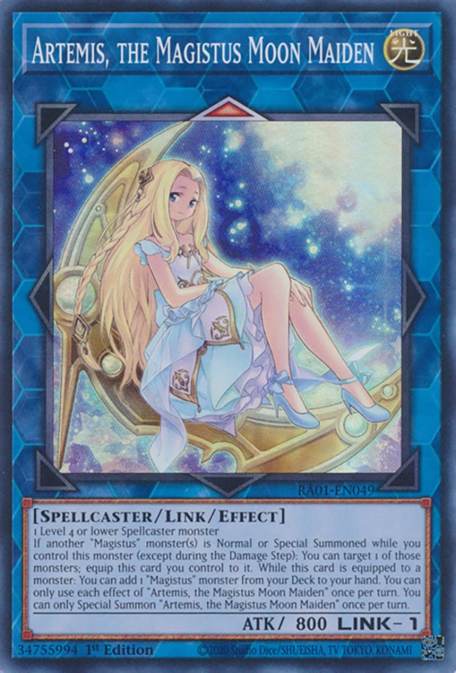 Artemis, the Magistus Moon Maiden [RA01-EN049] Super Rare | North Game Den