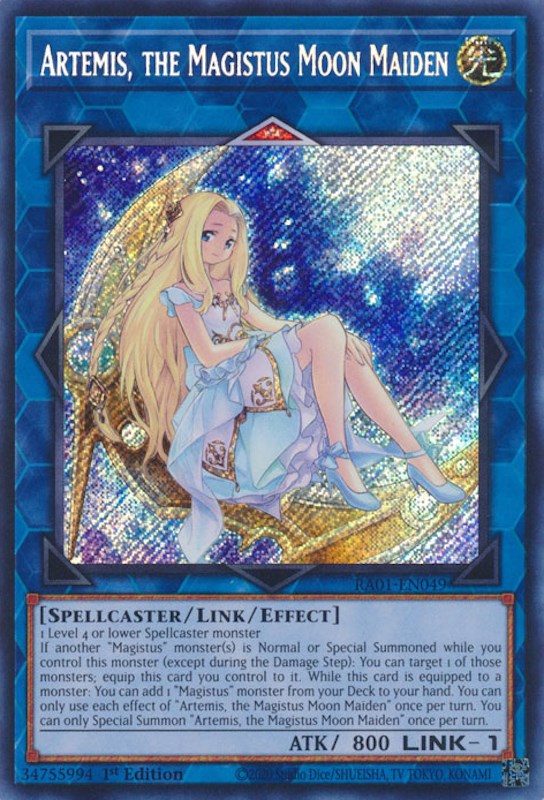 Artemis, the Magistus Moon Maiden [RA01-EN049] Secret Rare | North Game Den