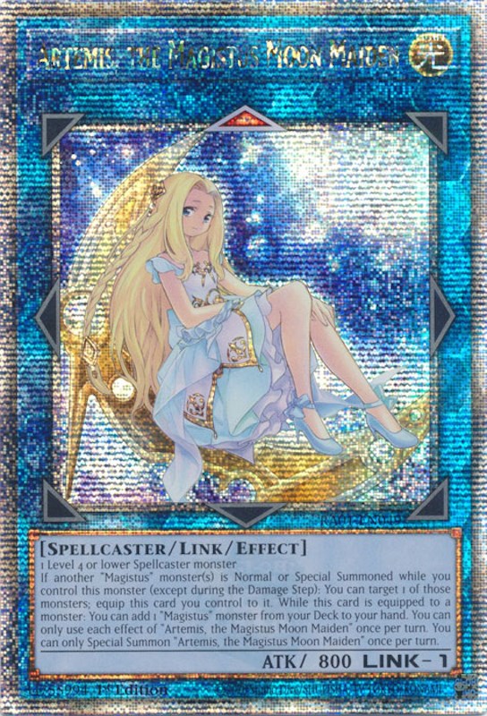 Artemis, the Magistus Moon Maiden [RA01-EN049] Quarter Century Secret Rare | North Game Den