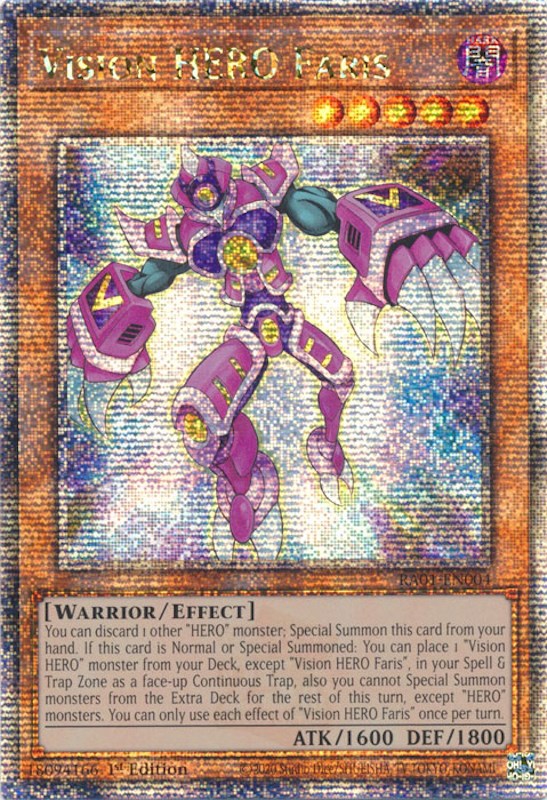 Vision HERO Faris [RA01-EN004] Quarter Century Secret Rare | North Game Den