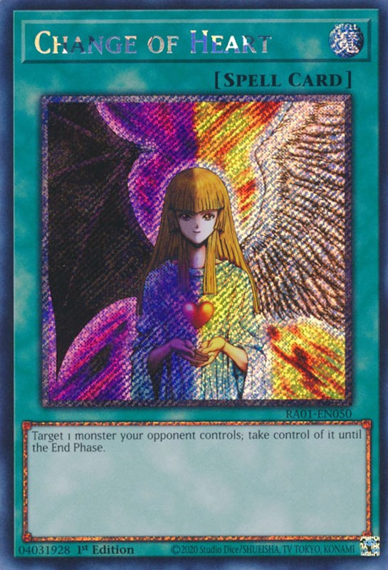 Change of Heart [RA01-EN050] Platinum Secret Rare | North Game Den