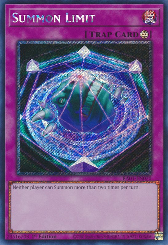 Summon Limit [RA01-EN070] Platinum Secret Rare | North Game Den