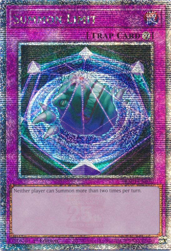 Summon Limit [RA01-EN070] Quarter Century Secret Rare | North Game Den