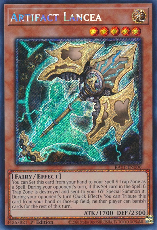 Artifact Lancea [RA01-EN006] Platinum Secret Rare | North Game Den