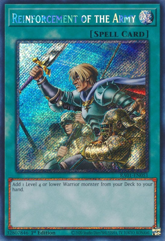 Reinforcement of the Army [RA01-EN051] Platinum Secret Rare | North Game Den