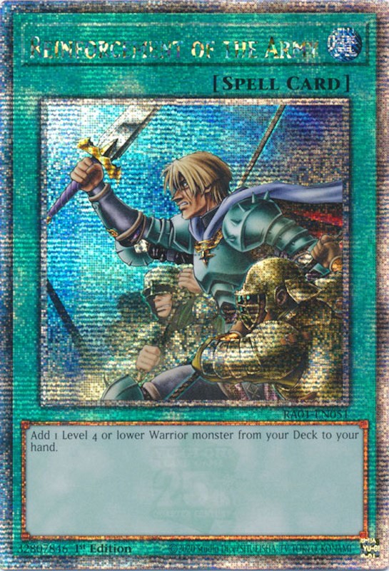 Reinforcement of the Army [RA01-EN051] Quarter Century Secret Rare | North Game Den