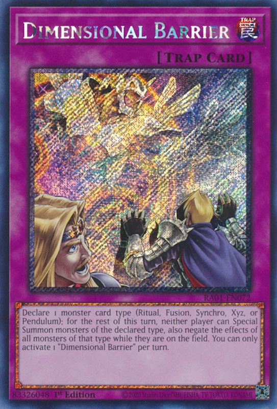 Dimensional Barrier [RA01-EN072] Platinum Secret Rare | North Game Den