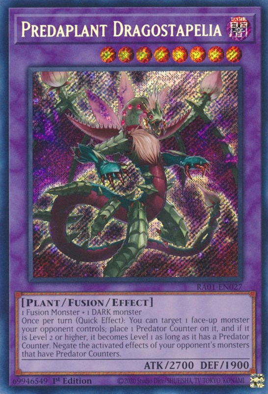 Predaplant Dragostapelia [RA01-EN027] Secret Rare | North Game Den