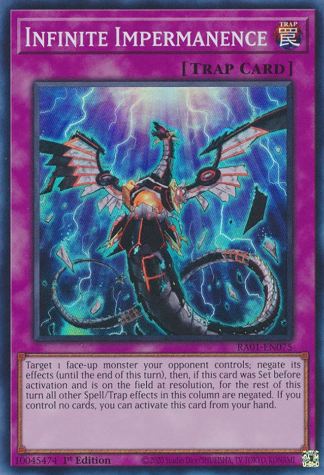 Infinite Impermanence [RA01-EN075] Super Rare | North Game Den