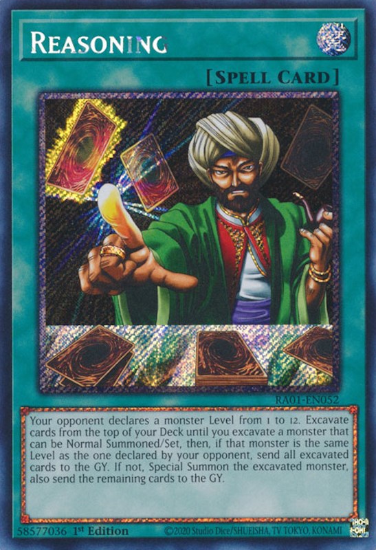 Reasoning [RA01-EN052] Platinum Secret Rare | North Game Den