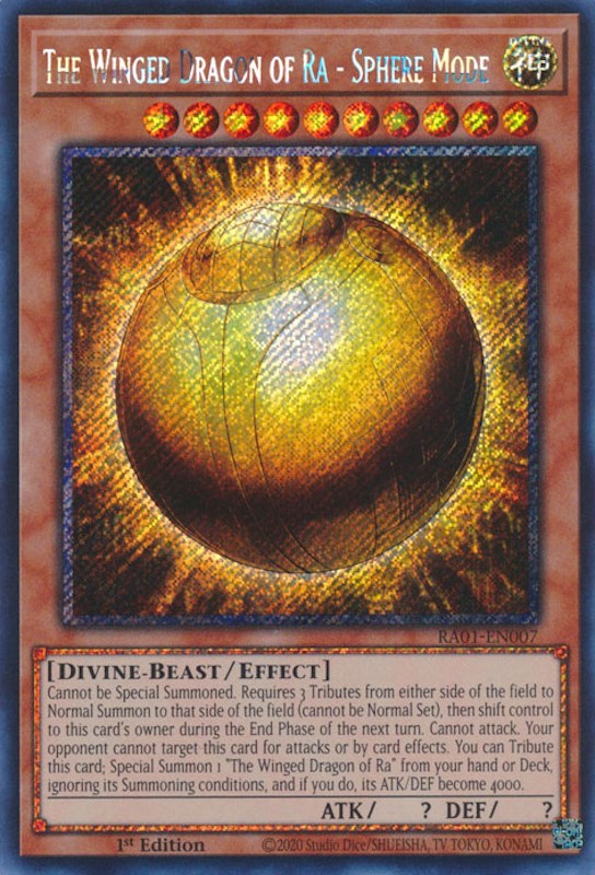 The Winged Dragon of Ra - Sphere Mode [RA01-EN007] Platinum Secret Rare | North Game Den