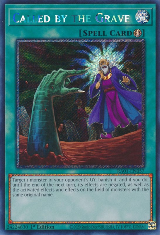 Called by the Grave [RA01-EN057] Platinum Secret Rare | North Game Den