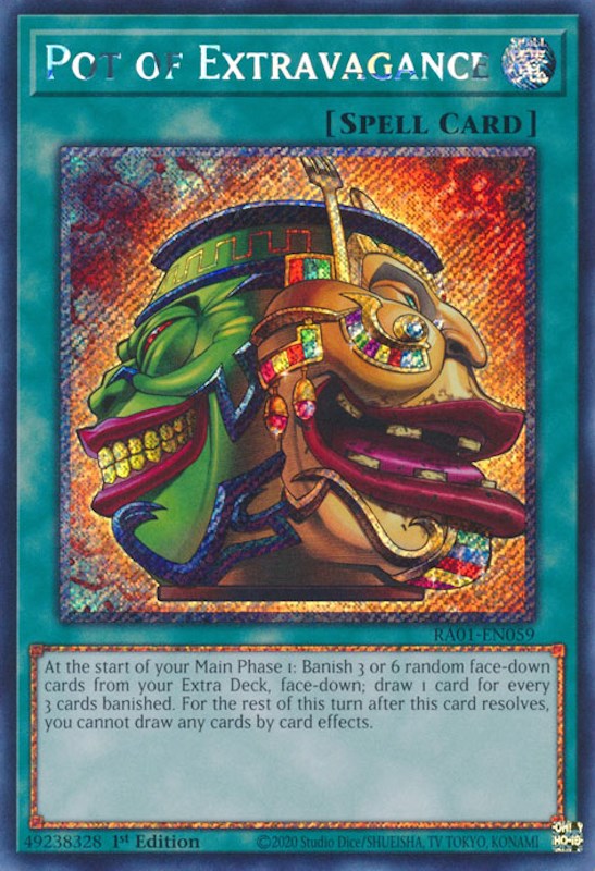 Pot of Extravagance [RA01-EN059] Platinum Secret Rare | North Game Den