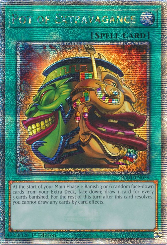 Pot of Extravagance [RA01-EN059] Quarter Century Secret Rare | North Game Den