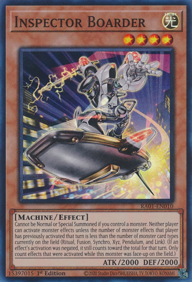 Inspector Boarder [RA01-EN010] Super Rare | North Game Den