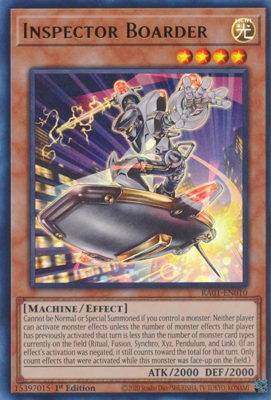 Inspector Boarder [RA01-EN010] Ultra Rare | North Game Den
