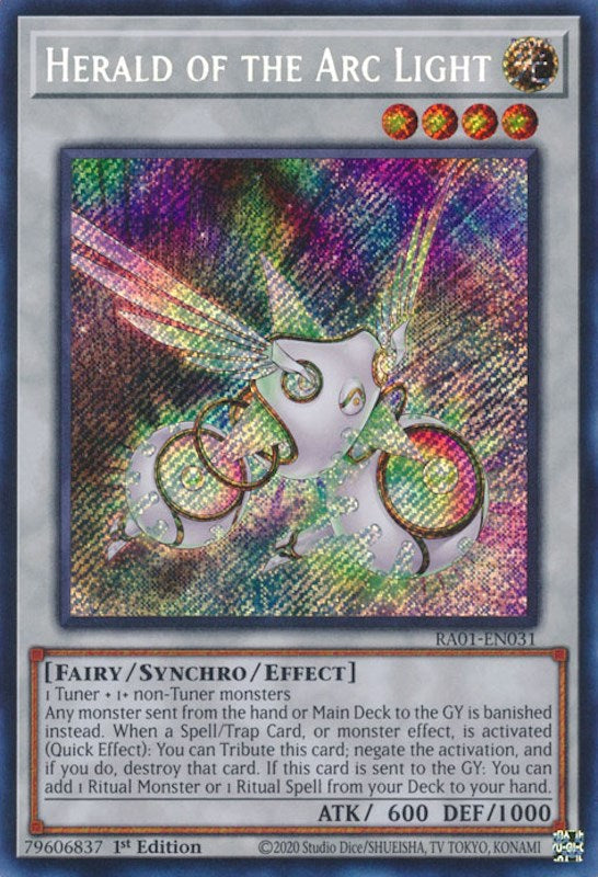 Herald of the Arc Light [RA01-EN031] Secret Rare | North Game Den