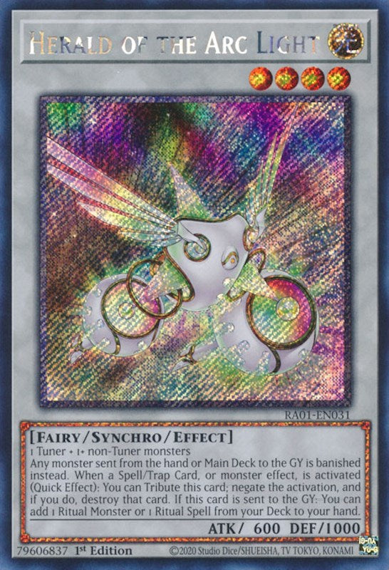 Herald of the Arc Light [RA01-EN031] Platinum Secret Rare | North Game Den