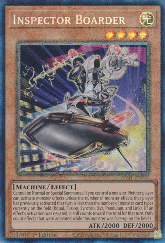 Inspector Boarder [RA01-EN010] Prismatic Collector's Rare | North Game Den
