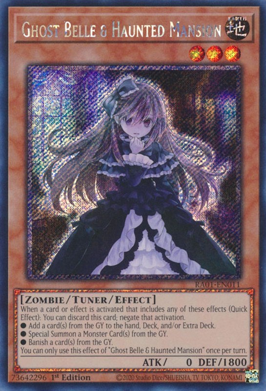 Ghost Belle & Haunted Mansion [RA01-EN011] Platinum Secret Rare | North Game Den