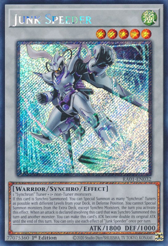 Junk Speeder [RA01-EN032] Platinum Secret Rare | North Game Den