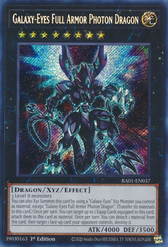 Galaxy-Eyes Full Armor Photon Dragon [RA01-EN037] Secret Rare | North Game Den