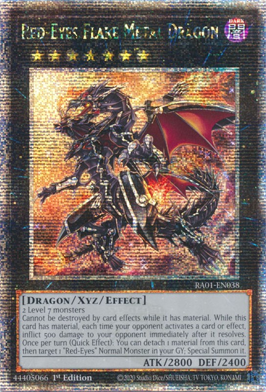 Red-Eyes Flare Metal Dragon [RA01-EN038] Quarter Century Secret Rare | North Game Den