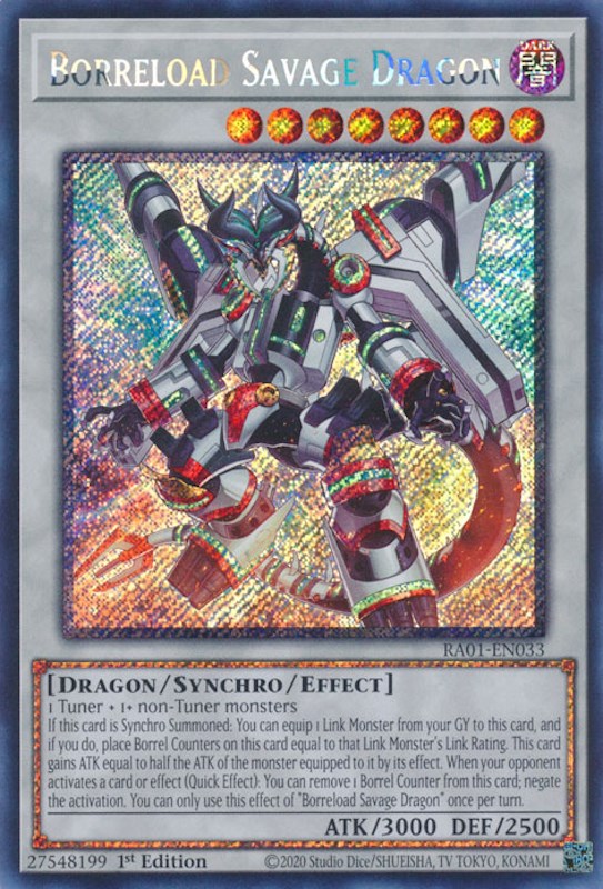 Borreload Savage Dragon [RA01-EN033] Platinum Secret Rare | North Game Den