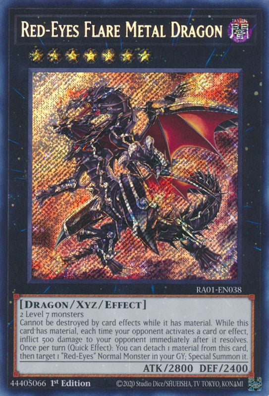 Red-Eyes Flare Metal Dragon [RA01-EN038] Secret Rare | North Game Den