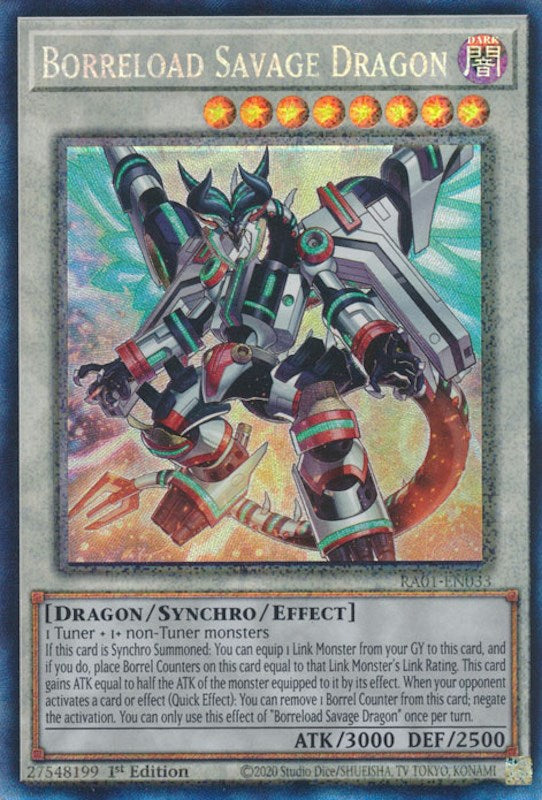 Borreload Savage Dragon [RA01-EN033] Prismatic Collector's Rare | North Game Den