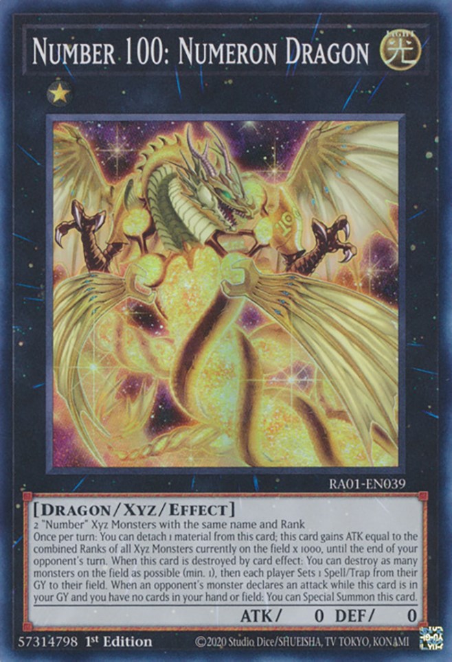 Number 100: Numeron Dragon [RA01-EN039] Super Rare | North Game Den