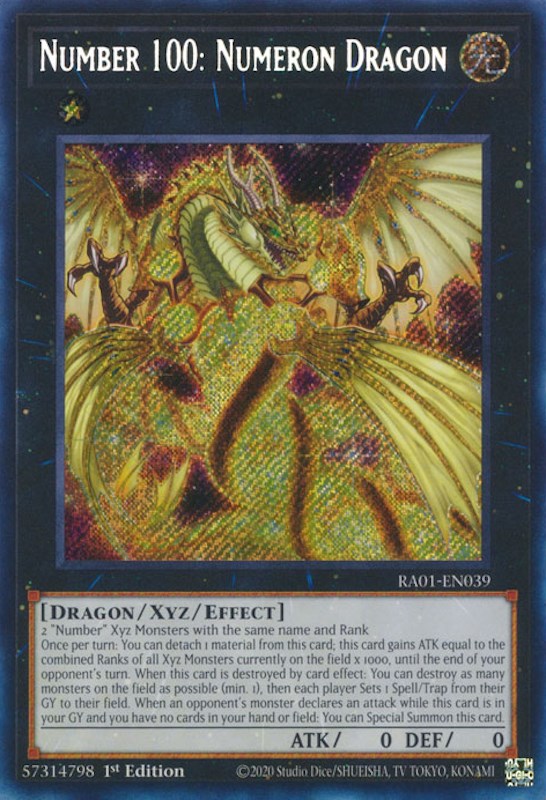 Number 100: Numeron Dragon [RA01-EN039] Secret Rare | North Game Den